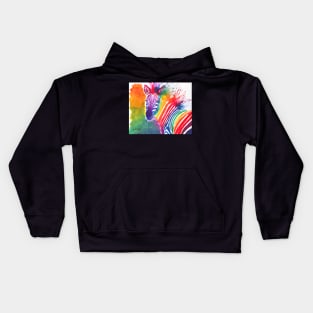 Rainbow Zebra Kids Hoodie